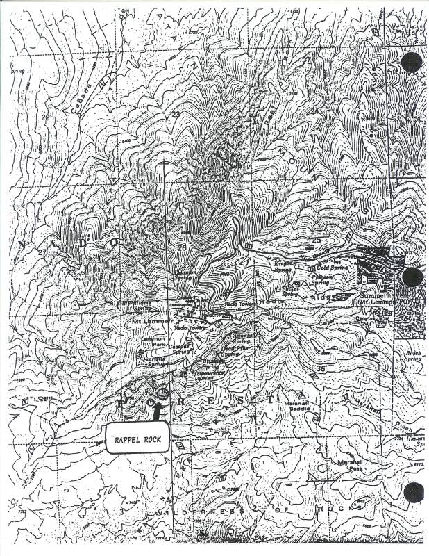 Map of Rappel Rock